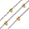 304 Stainless Steel Chains with Beads, Ion Plating(IP), Soldered, with Spool, Round, Golden & Stainless Steel Color, 4mm