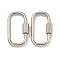 Non-Tarnish 304 Stainless Steel Screw Carabiner Lock Charms, for Necklaces Making, Quick Links, Oval, 25x13x2mm