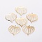 Iron Filigree Pendants, Heart, Golden, 21x25x0.3mm, Hole: 1.4mm