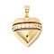 Brass Pendants, with Micro Pave Cubic Zirconia, Heart, Real 18K Gold Plated, 20.5x19x8mm, Hole: 4x5mm