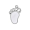 304 Stainless Steel Pendants, Footprint Charm, Stainless Steel Color, 16x9x1.8mm, Hole: 1.5mm