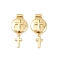 Brass Pendants, Flat Round & Cross Charms, Long-Lasting Plated, Rack Plating, Lead Free & Cadmium Free, Golden, Cross, 27.5x13x3.5mm, Hole: 2mm
