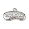 Brass Pendants, Cadmium Free & Nickel Free & Lead Free, Blinder with Word Good Night Shape Charms, Platinum, 9x15.5x2.5mm, Hole: 1.4mm