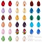 DIY Colorful Dangle Earring Making Kits, Including 34Pcs Teardrop Glass Pendants, 304 Stainless Steel Ice Pick Pinch Bails and Iron Earring Hooks, Mixed Color, 114pcs/box