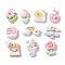 Opaque Resin Cabochons, Rabbit with Flower, Mixed Shapes, Mixed Color, 12.5~26.5x12.5~25x5~7.5mm