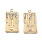 304 Stainless Steel Pendants, with Rhinestone, Ion Plating(IP), Rectangle, Real 18K Gold Plated, 26.5x14.5x3.5mm, Hole: 1.8mm