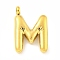 Ion Plating(IP) 304 Stainless Steel Pendants, Letter Charm, Golden, Letter M, 26x18x5.5mm, Hole: 3mm