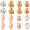 16Pcs 8 Styles Resin Owl Figurines, for Home Desktop Decoration, Mixed Color, 15~28.5x17~24x24.5~33mm, 2pcs/style