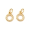 Brass Pendants, Ring Charms, Long-Lasting Plated, Lead Free & Cadmium Free, Rack Plating, with Jump Ring, Real 18K Gold Plated, 10x7.5x1.5mm, Hole: 3.3mm