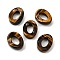 Natural Tiger Eye Pendants, Oval Charms, 23x18x6.5mm, Hole: 7.5x12.5mm