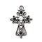 Cross Theme Brass Micro Pave Clear Cubic Zirconia Pendants, with Plastic Pearl, Black, 28.5x18.5x4.5mm, Hole: 1.6mm