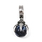 Dragon Claw 316 Surgical Stainless Steel & Round Natural Lapis Lazuli Pendant Decoration, 22~23mm