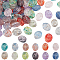 96Pcs 12 Colors Handmade Lampwork Beads, Oval with Flower Pattern, Mixed Color, 18.5x15x8mm, Hole: 1.2mm, 8pcs/color