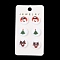 Christmas Theme Acrylic Stud Earrings for Women, with Steel Needle, Snowman/Christmas tree/Deer, Platinum, Mixed Color, 15.5mm