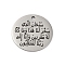 Anti-Tarnish 201 Stainless Steel Pendants, Message Charm, Flat Round Charm, Stainless Steel Color, 30x1.5mm, Hole: 2.5mm