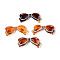 Painted Transparent Acrylic Beads, Imitation Amber, Bowknot, Sienna, 14x29x6mm, Hole: 1.6mm, about 467pcs/500g