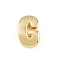 Brass Beads, Long-Lasting Plated, Rack Plating, Lead Free & Cadmium Free, Real 18K Gold Plated, Letter G, 13.5x9x4.5mm, Hole: 11x3mm