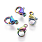 Ion Plating(IP) 304 Stainless Steel Lobster Claw Clasps, Parrot Trigger Clasps, Rainbow Color, 10x6x3mm, Hole: 1.5mm