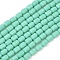 Opaque Glass Beads Strands, Faceted Barrel, Dark Sea Green, 5~6x4mm, Hole: 1mm, about 78~81pcs/strand, 15.94''~18.82''(40.5~47.8cm)