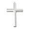 Brass Micro Pave Clear Cubic Zirconia Pendants, Cross, Rack Plating, Long-Lasting Plated, Lead Free & Cadmium Free, Platinum, 53x32x2.5mm, Hole: 1.5mm