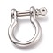 Tarnish Resistant 304 Stainless Steel D-Ring Anchor Shackle Clasps, Stainless Steel Color, 38.5x30.5x10mm, Hole: 2.5mm
