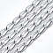 Aluminium Curb Chains, Unwelded, with Spool, Silver, 12x6.5x1.5mm, about 82.02 Feet(25m)/roll