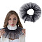 Detachable Fibre Lady's Embroidered Collars, Neckline Trim, Clothes Sewing Applique Edge, DIY Garment Accessories, Black, 1690mm, Collars: 720x150x1mm