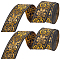 GORGECRAFT 15 Yards x 1.3 Inch Jacquard Ribbon Metallic Gold Ethnic Embroidered Woven Satin Roll Double Side Boho Fabric Floral Sewing Webbing Wrapping Trim Fringe for DIY Crafts Home Curtain Decor