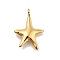 Ion Plating(IP) 304 Stainless Steel Pendants, Starfish, Real 14K Gold Plated, 15.5x11x3mm, Hole: 1.6mm