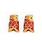 Alloy Enamel Beads, Fish, Golden, 8.5x5.5x4mm, Hole: 2mm