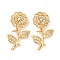 Brass Micro Pave Cubic Zirconia Pendants, Flower Charms, Golden, 22.5x13x5.5mm, Hole: 4.5x2mm