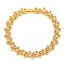 Rack Plating Brass Pave Cubic Zirconia Butterfly Link Bracelets for Women, Long-Lasting Plated, Real 18K Gold Plated, Medium Violet Red, 7-3/8 inch(18.6cm)