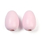 Spray Painted Wood European Beads, Large Hole Beads, Teardrop, Pink, 24x16~17mm, Hole: 5~5.5mm