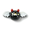 Halloween Theme Opaque Resin Decoden Cabochons, Devil with Wings, Black, 18x37x13.5mm