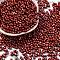 Baking Paint Glass Seed Beads, Metallic Colours, Peanut, Dark Red, 6x3.5x3mm, Hole: 1mm, about 4500pcs/pound