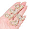 2Pcs Transparent Beads, AB Color, Unicorn, Light Yellow, 25x26mm, Hole: 2.5mm