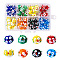 Handmade Lampwork Beads, Bumpy, Flower Pattern, Mixed Color, 11x11x10mm, Hole: 1.5mm, 8 colors, 10pcs/color, 80pcs/Box