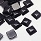 Cat Eye Cabochons, Square, Black, 10x10x2.5mm