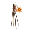 Flower Handmade Woven & Polyester Cord Pendant Decorations, with Aluminum Locking Carabiner Clasps, Orange, 320mm