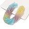 Transparent Painted Glass Beads Strands, Faceted, Rondelle, Colorful, 3.4x2.6mm, Hole: 0.5mm, about 135~140pcs/strand, 32~34cm