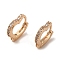 Brass Micro Pave Cubic Zirconia Hoop Earrings, Heart, Light Gold, 10.5x2mm