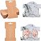 Marble Texture Pattern Paper Display Cards, Hair Clip Display Cards, Rectangle, Mixed Color, (90x100x0.5mm)