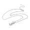 Cat Shape Alloy Rhinestone Pendant Necklaces, Platinum, Crystal, 17.72 inch(45cm)