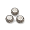 Alloy Rhinestone Clay Pave Beads, Rondelle, Gray, 11.5x7.5mm, Hole: 5mm