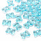 Transparent Acrylic Pendants, Bowknot, Light Blue, 13.5x18x5.5mm, Hole: 2.5mm, about 625pcs/500g