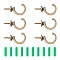16Pcs 2 Style Zinc Alloy Hook Hanger, C-shaped, with Plastic Window Curtain Hooks, Antique Bronze, 16pcs/bag