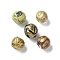 Handmade Gold Foil Glass Beads, Round, Mixed Color, 9~11x8~11mm, Hole: 1.6mm