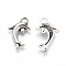 Alloy Pendants, Cadmium Free & Lead Free, Dolphin, Antique Silver, 11x19x2mm, hole: 2.5mm