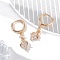 Brass Micro Pave Clear Cubic Zirconia Leverback Earrings, Rack Plating, Long-Lasting Plated, Lead Free & Cadmium Free, Grape, Golden, 33.5x8.5mm