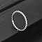 925 Streling Silver Plain Band Rings, Round Beads, Platinum, 2mm, Inner Diameter: 18mm